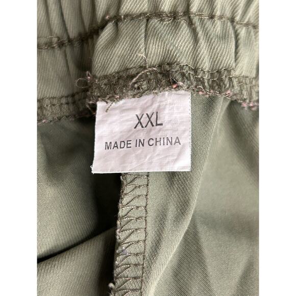 Men's XXL Olive Jogger Pants EUC Zipper Cargo Cotton Blend - Picture 5 of 5